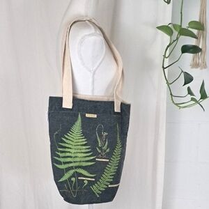 Cavallini & Co FERNS Cotton Canvas Tote Bag with Botanical Fern Print Design